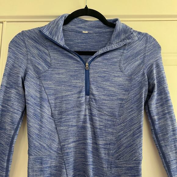 LuluLemon Women's Athletic Quarterzip Heathered Blue‎ Size 2 - Picture 4 of 10